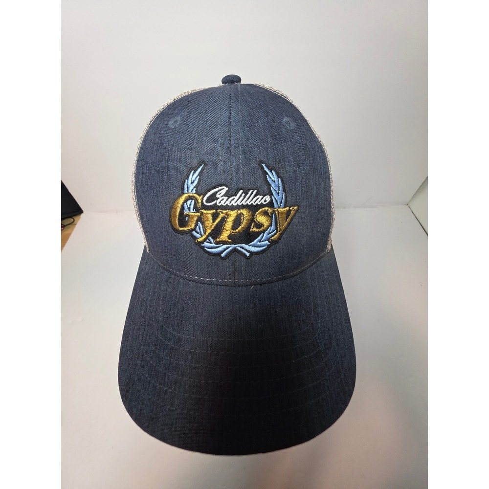 Cadillac Gypsy Embroideryed Blue Mesh Back Trucker Hat Snapback Cap Unisex Rare